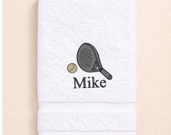 Personalized embroidered padel towel 100% cotton towel for padel lover custom name sports towel gift for her padel accessories gift for him