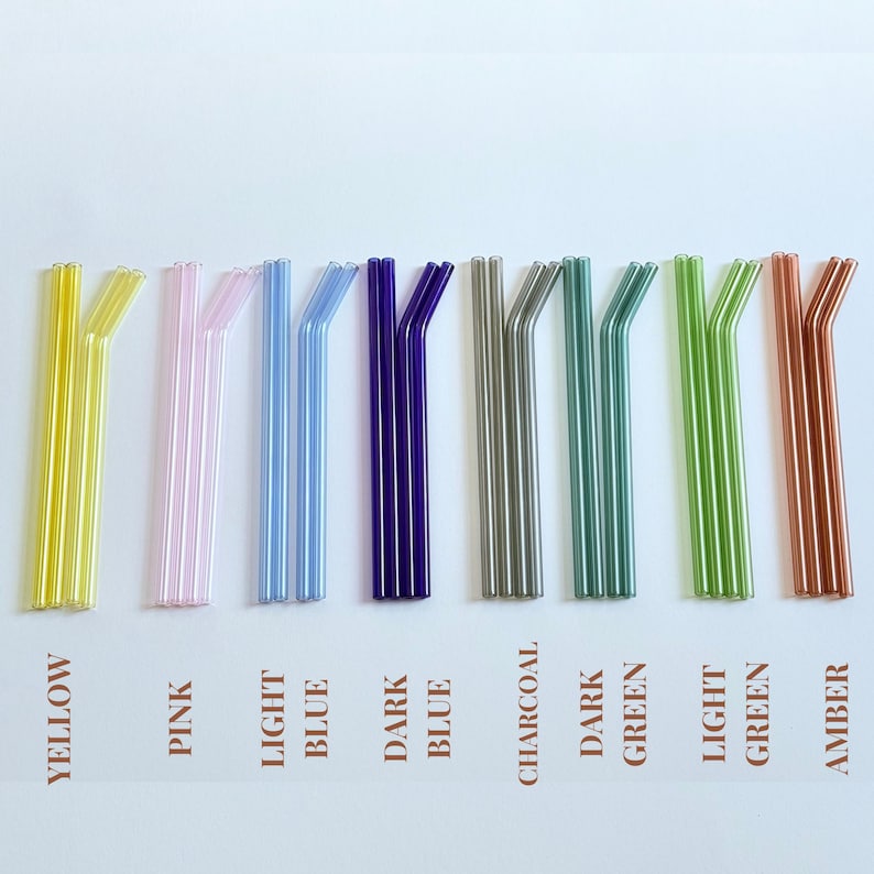 Coloured glass straws for glass tumblers reusable straw for party supply glass straw Drink Accessories Eco Friendly Iced Coffee straw image 2