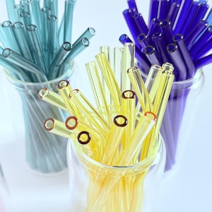 Coloured glass straws for glass tumblers reusable straw for party supply glass straw Drink Accessories Eco Friendly Iced Coffee straw image 5