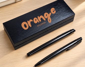 Custom Logo corporate gift set Luxury pen and pencil gift box company logo gift for employees personalised promotional client gift set