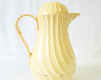 Vintage Thermos Carafe: White Insulated Pitcher, Renate Connoisserve Design