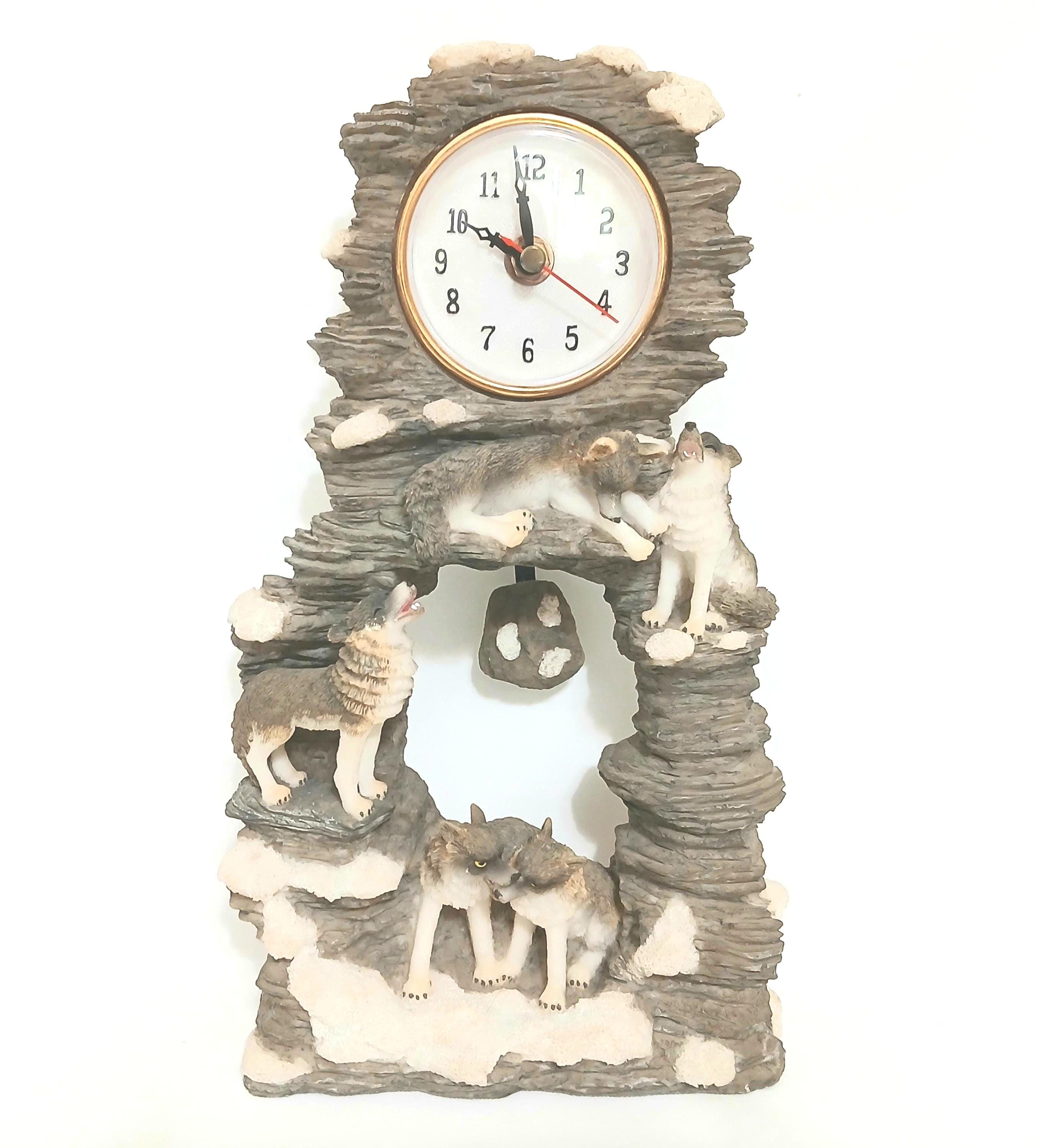 Wolfpack Clock Vintage Herco Wolf Pack Pendulum Clock, Battery Operated - Etsy