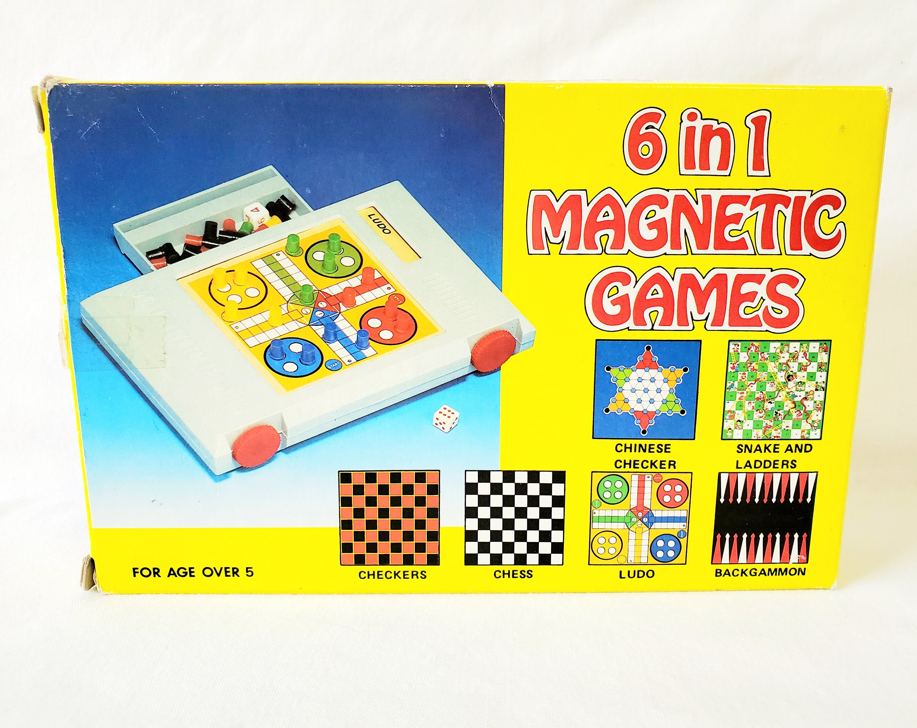 Vintage Travel Games To Go 6 in 1 Magnetic Games