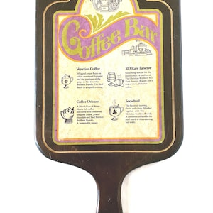 Vintage Coffee Recipe Plaque: Mid-Century Modern Bar Decor