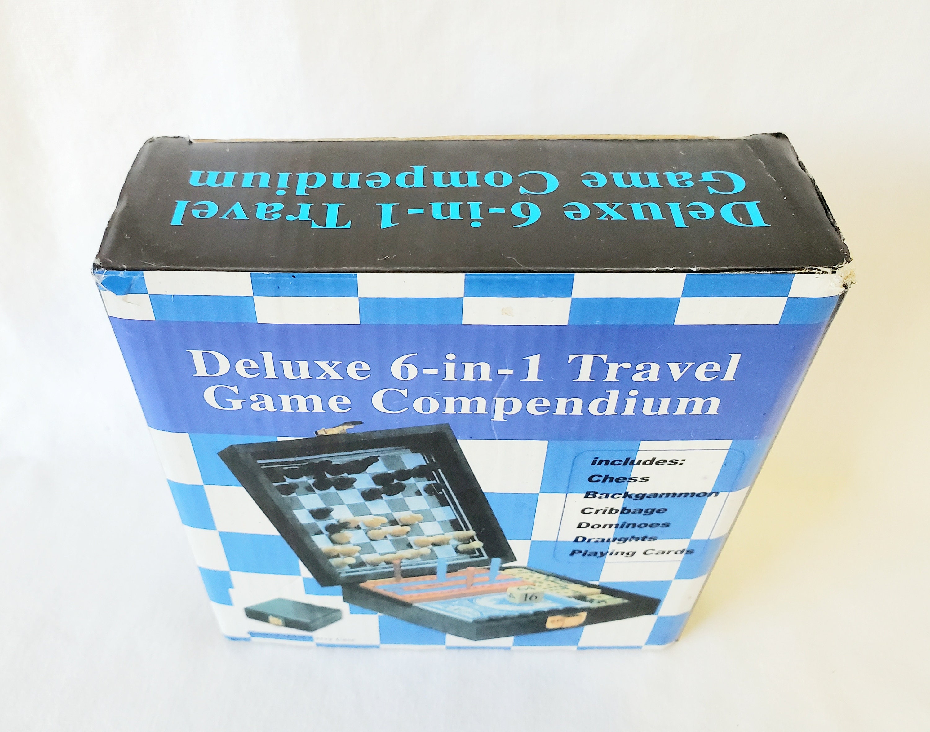 Board Games Backgammon Chess Dominoes Vintage Deluxe 6 in 1 Travel Game