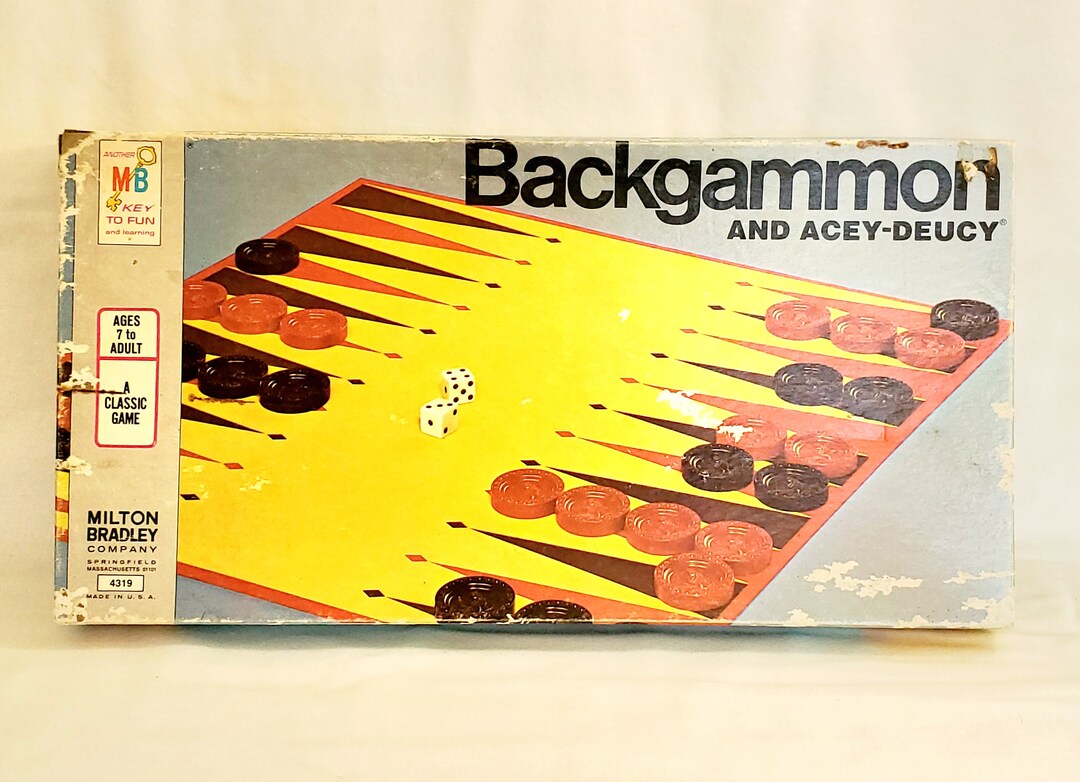 Vintage Backgammon and Acey Deucy Games 1973 by Milton Bradley is