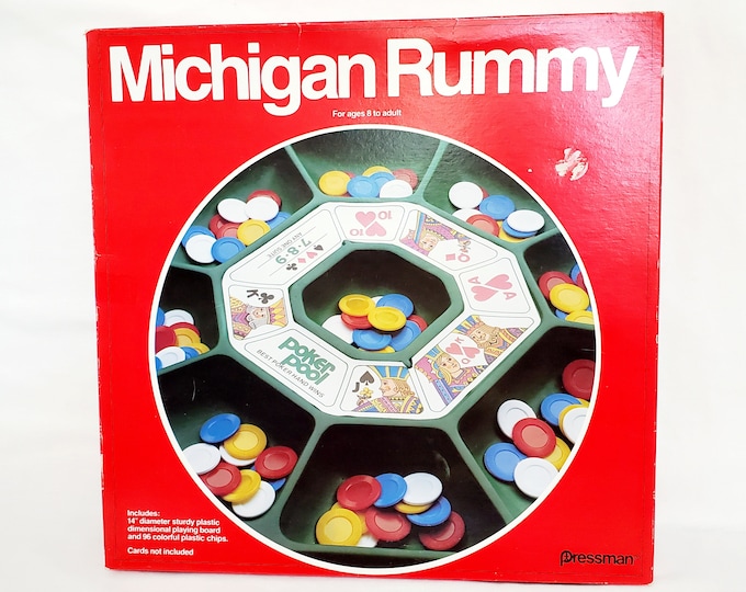 Vintage Michigan Rummy Game is New in the Box. Ages 8 to Adult, 3 to 8