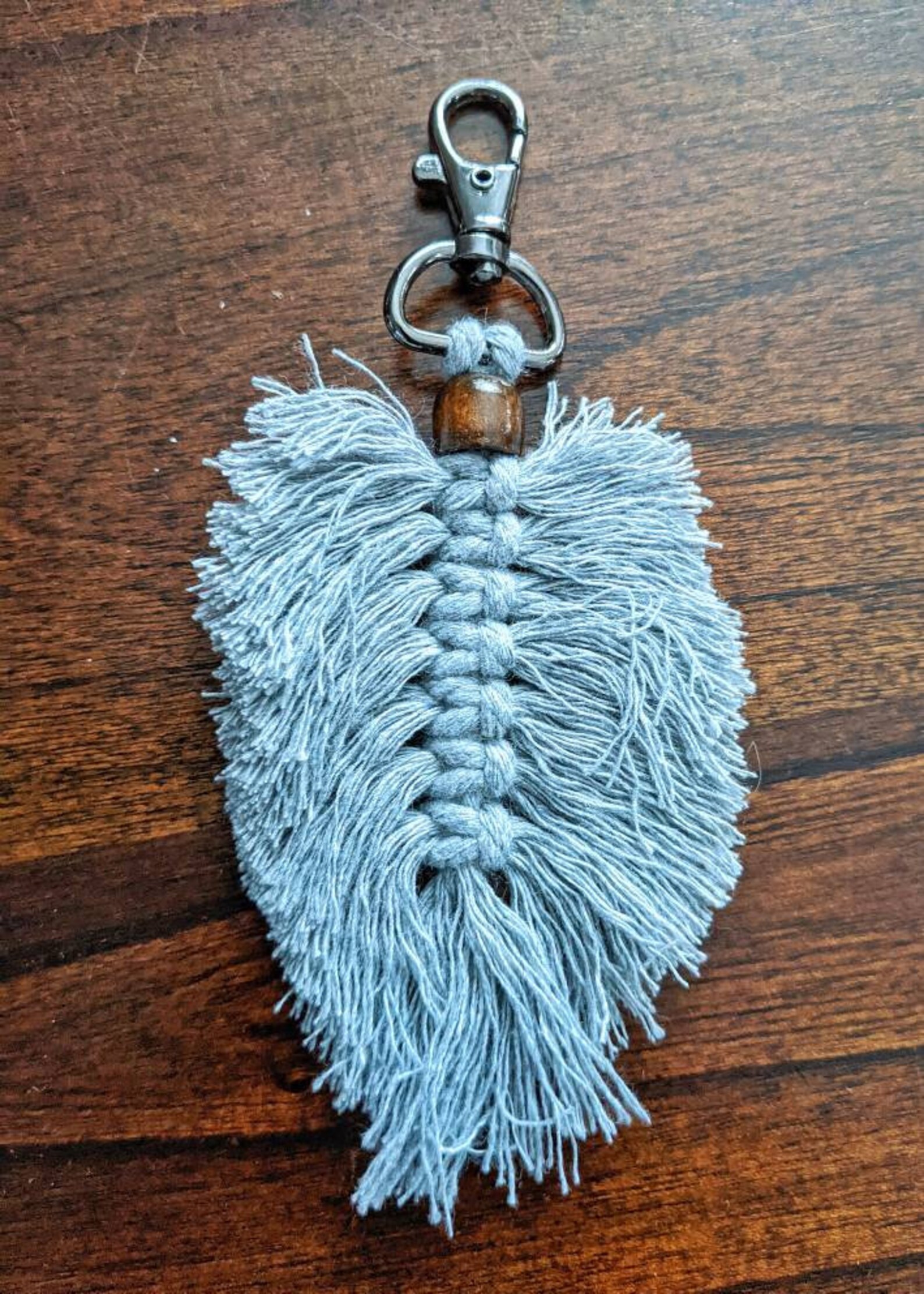 Macrame Feather Keychain Handmade Macrame Accessories Etsy