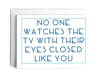 TV Joke Father's Day Card | FATHER'S DAY Greeting Card | Dad Joke Card | Man Card | Husband Father's Day | Funny Father's Day Card |Dad Card