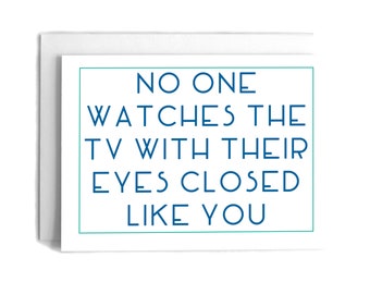 Funny TV Sleeper FATHER’S DAY Card: Dad Joke Watercolor Greeting