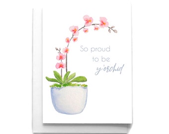 Orchid Pun Mother's Day Card: Watercolor Mom Greeting