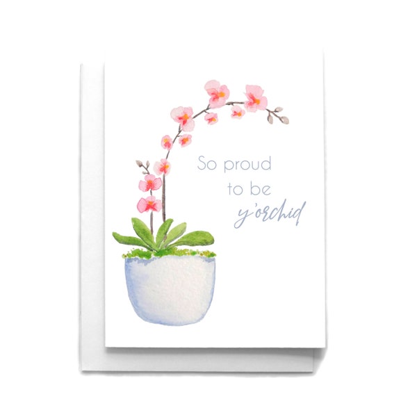 Orchid Pun Mother's Day Card | Mother's Day Greeting Card | Funny Orchid Joke Card | Orchid Watercolor Card | Mom Card | Fun Mother's Day