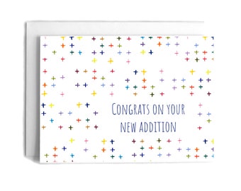 Watercolor New Baby Card: Math Pun Congratulations