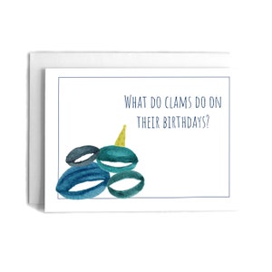 Clam Joke Birthday Card | Birthday Greeting Card | Clam Pun Card | Joke Card | Food Greeting Card | Funny Birthday Card | Seafood Card