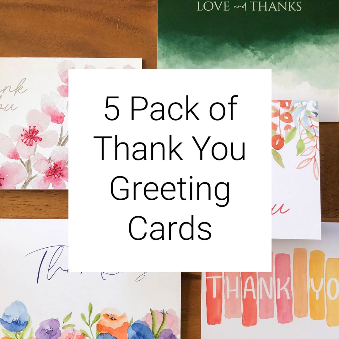 Hand Painted Watercolor Thank You Cards: Floral Card Pack - Etsy