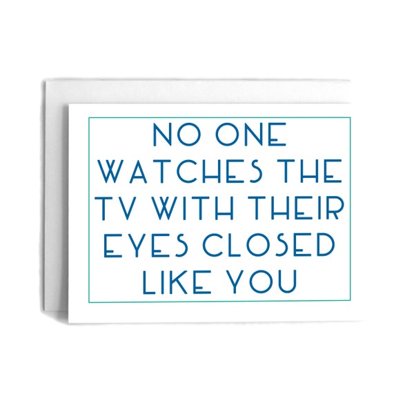 TV Joke Birthday Card | BIRTHDAY Greeting Card | Dad Joke Card | Man Card | Husband Greeting Card | Funny Birthday Card | Dad Birthday Card