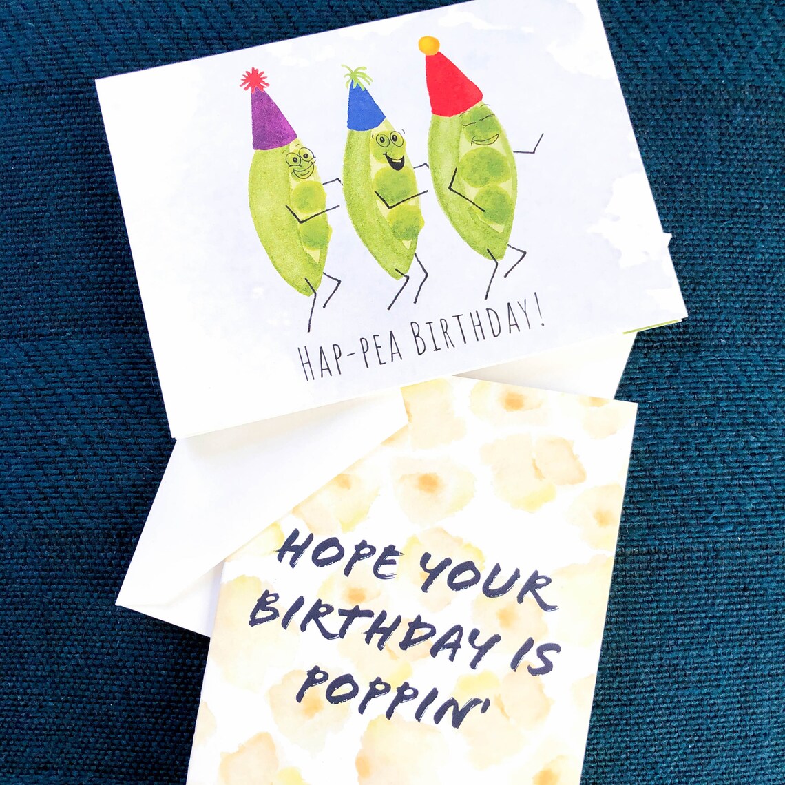 Popcorn Joke Birthday Card Popcorn Card Food Pun Birthday Etsy