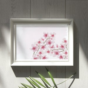 Cherry Blossoms Branch Watercolor Print | Watercolor Flower Painting | Watercolor Floral Home Decor | Cherry Blossom Watercolor Artwork