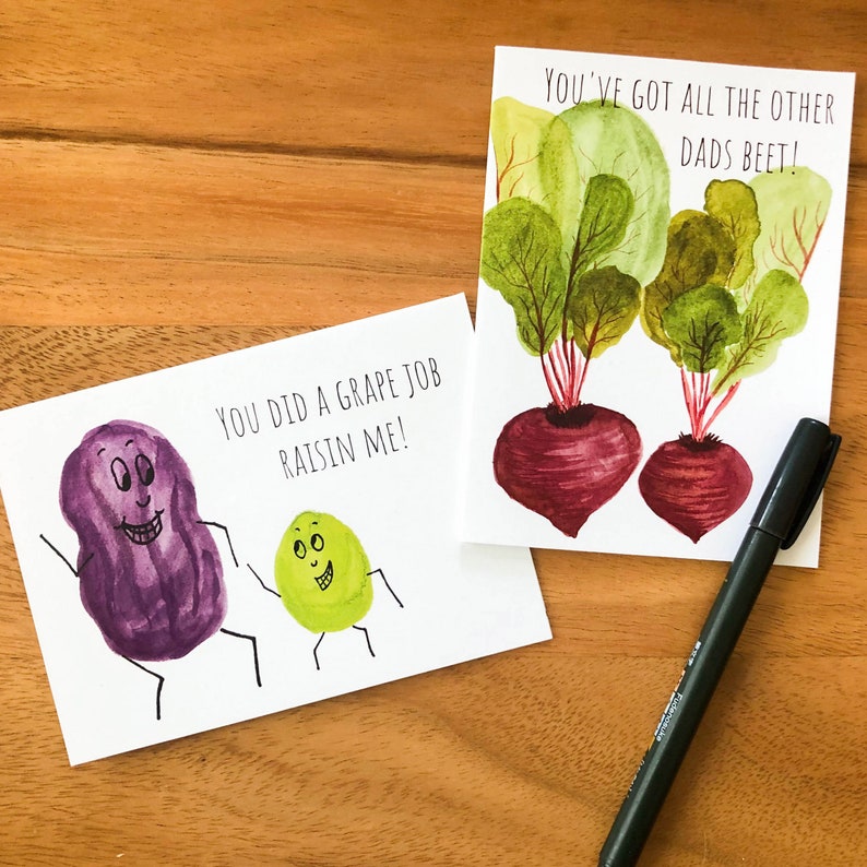 Grape Pun Father's Day Card Raisin Pun Card Father's Day Card Dad Joke