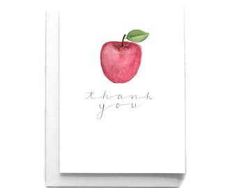 Teacher Appreciation Card | Thank You Greeting Card | Apple Thank You Card | Thank You Teacher Card | Apple Card | Teacher Appreciation Gift