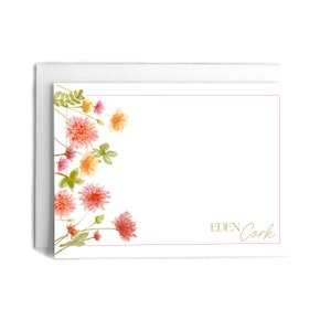 Watercolor Wildflower Personalized Notecards: Custom Stationery Set
