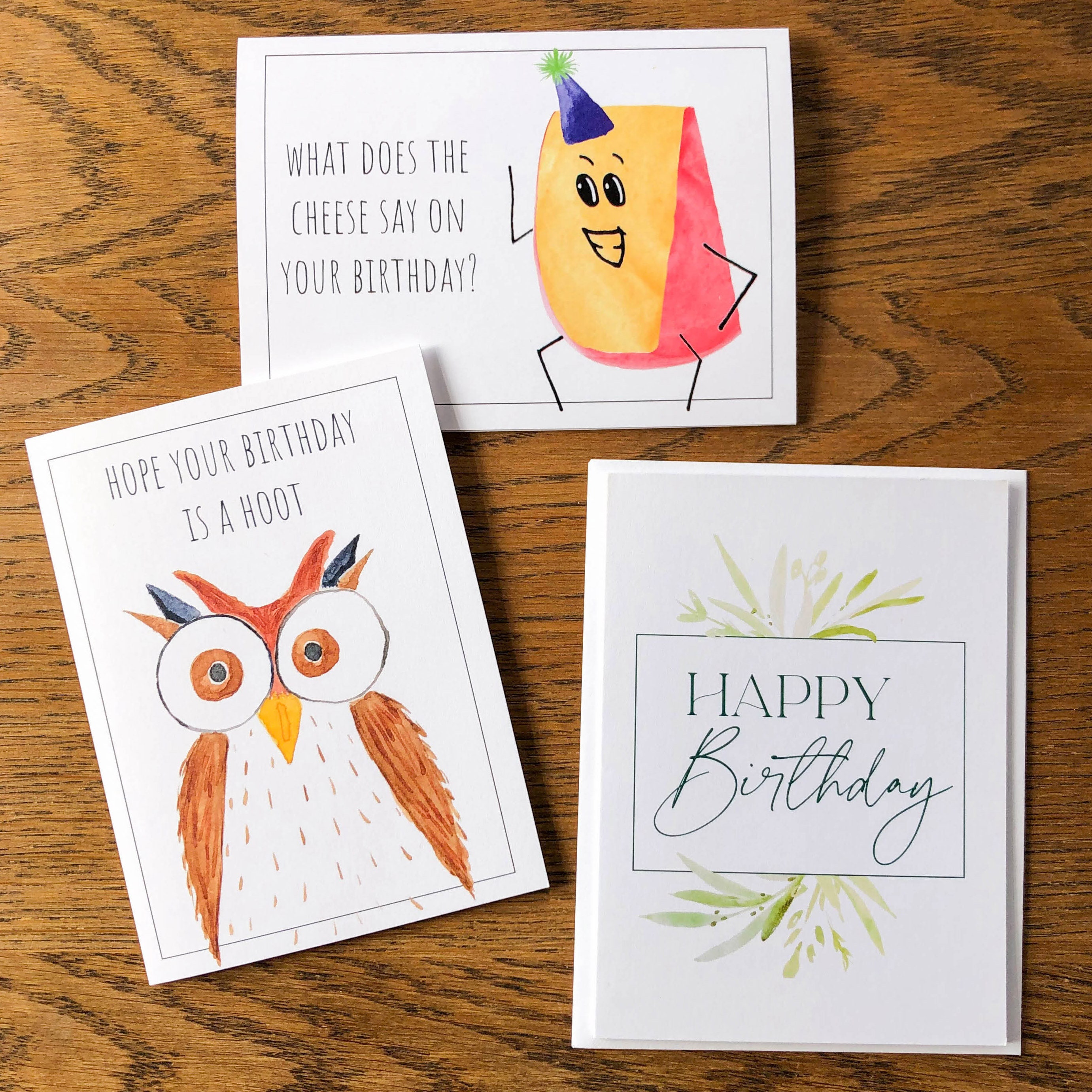 Owl Joke Birthday Card Birthday Greeting Card Funny Card Etsy