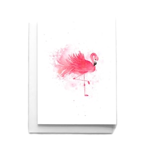 Flamingo Blank Card | Pink Watercolor Flamingo | Blank Greeting Card | Watercolor Stationery | Flamingo Notecard | Card Multipack