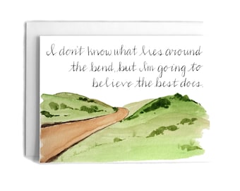 Anne of Green Gables Card: Hand-Painted Watercolor Encouragement Card