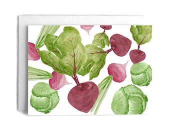 Funny Vegetable Birthday Card: Watercolor Garden Pun