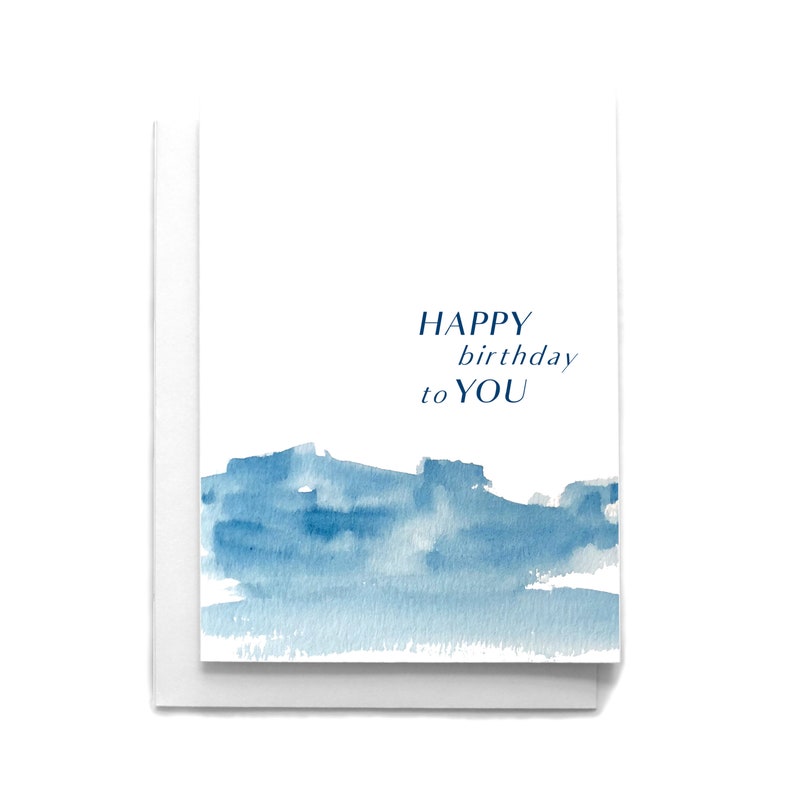 Watercolor Greeting Card Happy Birthday Abstract Watercolor Birthday Card Birthday Greeting Card