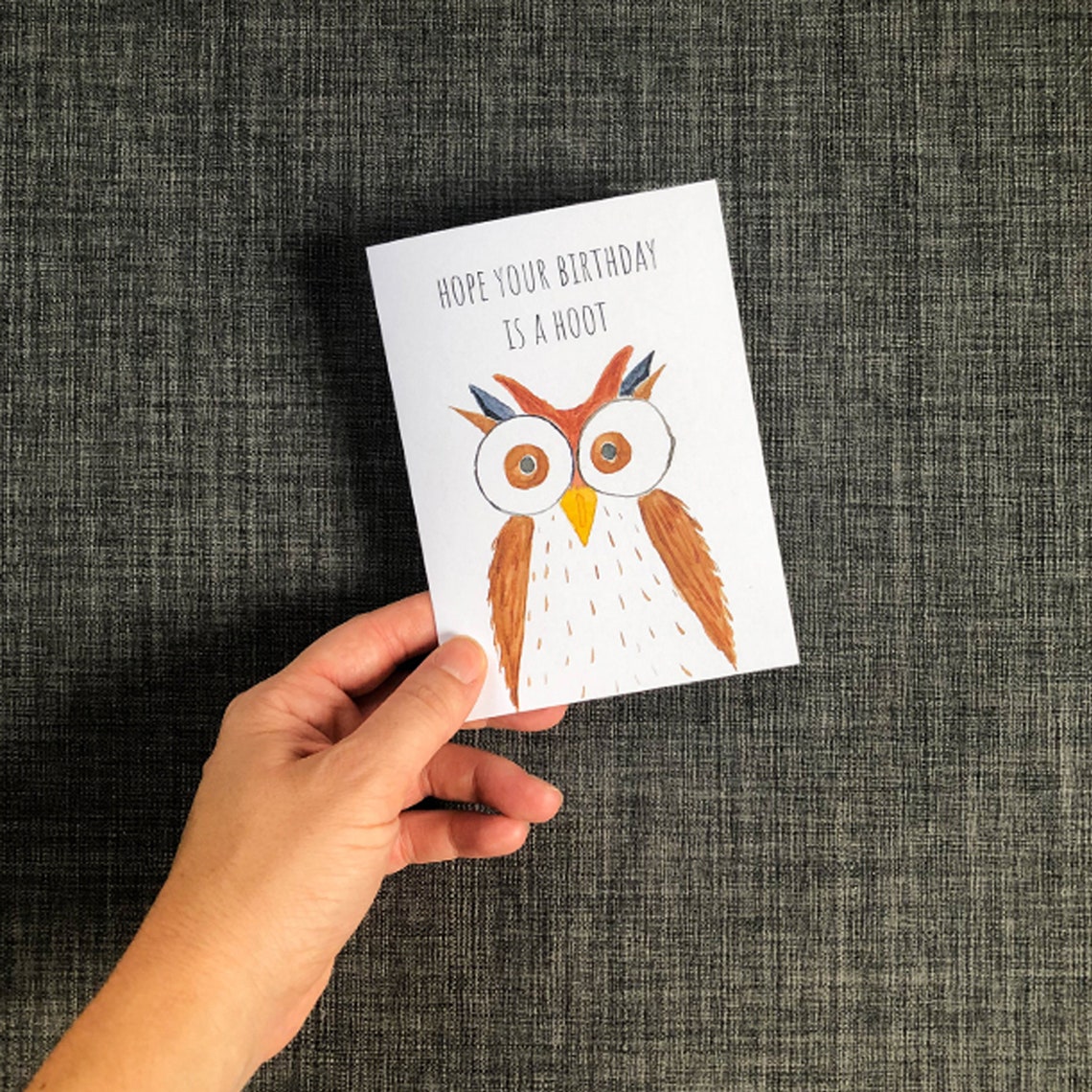 Owl Joke Birthday Card Birthday Greeting Card Funny Card Etsy
