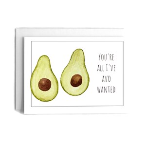 Funny Avocado Anniversary Card: Watercolor Pun Love