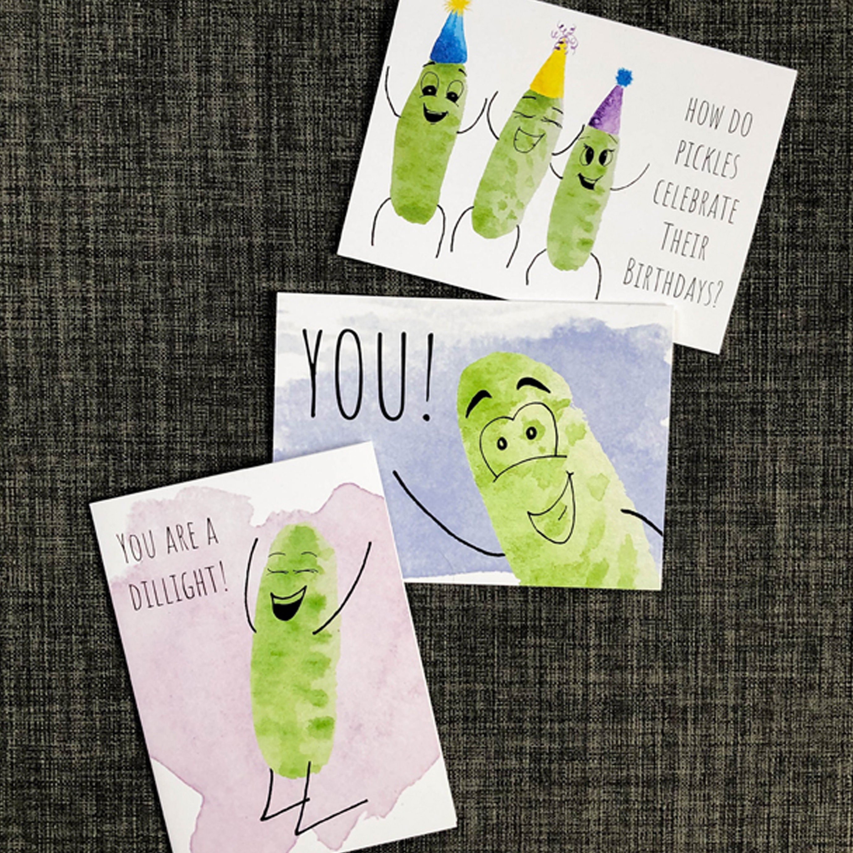 Dillight Pickle Card Encouragement Card Funny Pickle Card Etsy