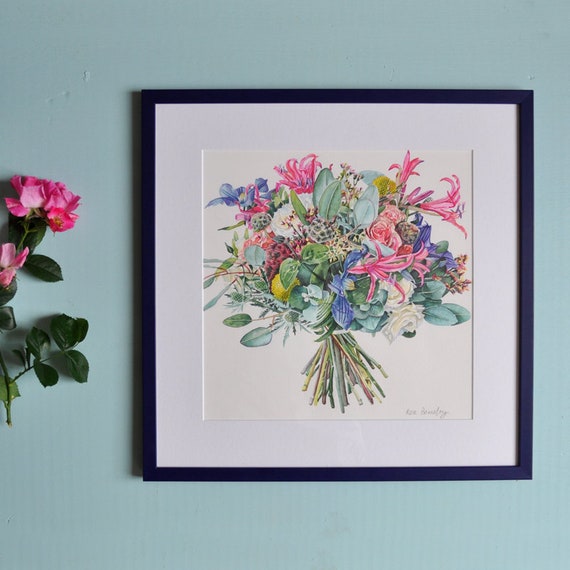 The Bouquet Original Watercolor Painting House Painting Watercolor Painting Home Decoration Floral Decoration