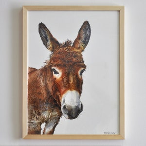 donkey painting donkey donkey watercolor painting artprint animal watercolor aquarelle mural decoration animal decoration image 2