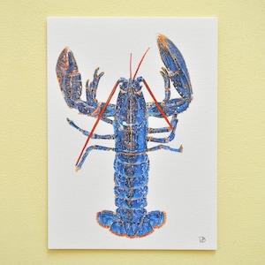 carte homard - carte imprimée, aquarelle, watercolor, artwork, home decoration, print, art print, illustration, painting, drawing , lobster