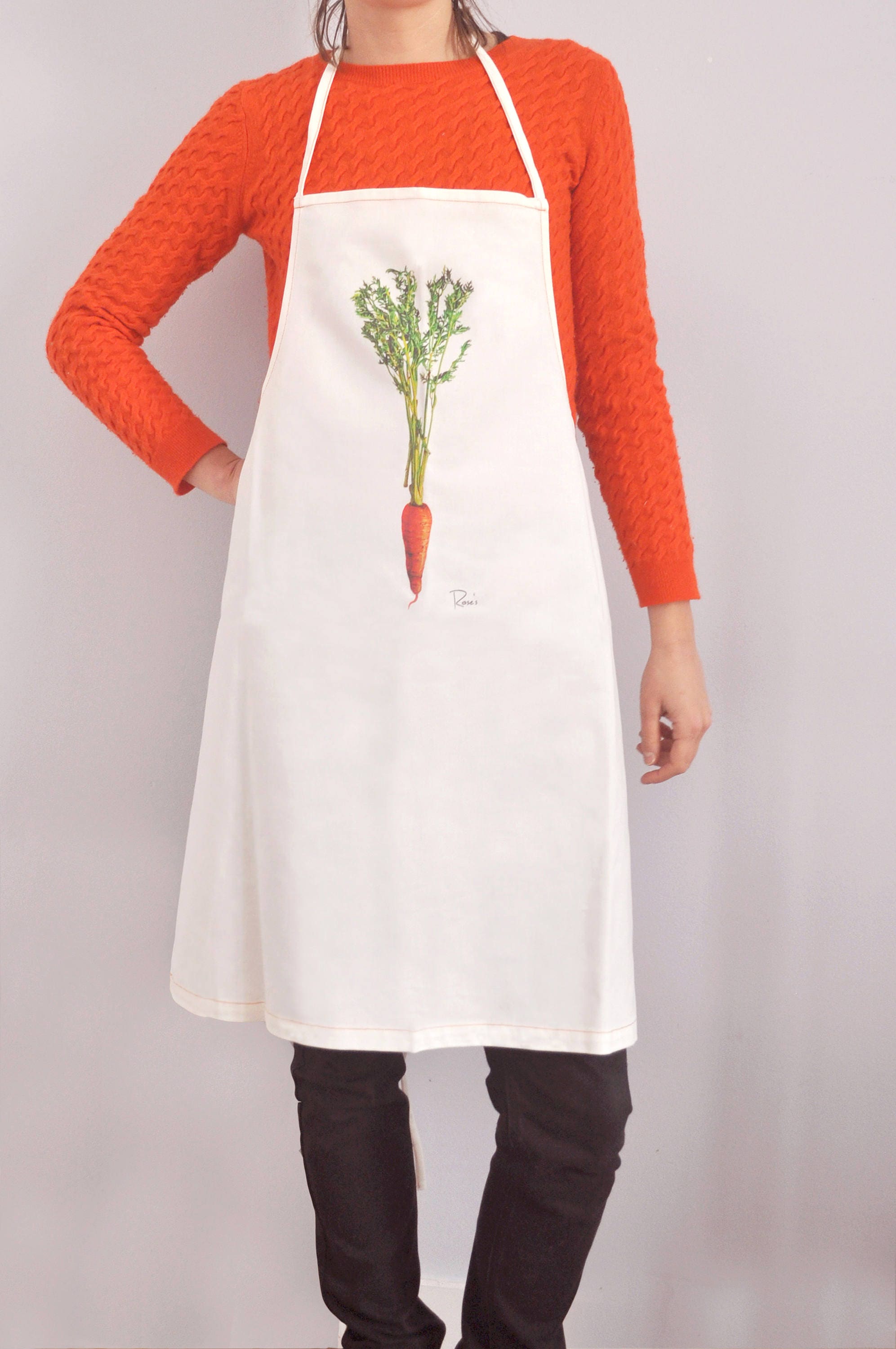 Organic Apron with a printed carrot -from an original painting Organic a Apron with a Organic printed carrot -from an original painting 398974