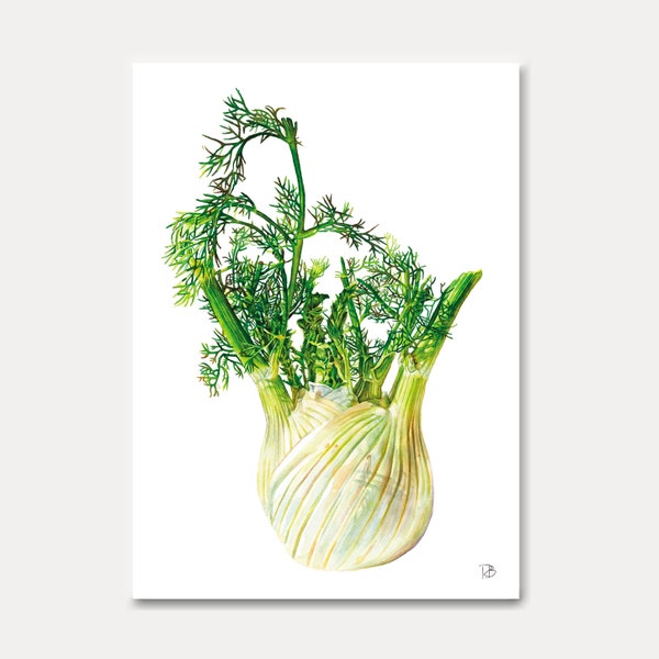 fennel card-carte fenouil-carte imprimée,aquarelle,watercolor,artwork,home decoration,print,art print,illustration,drawing,fenouil