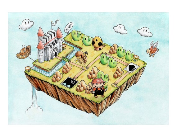 Super Mario World Map Poster