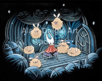 Hollow Knight: Silksong Hornet Akvarellkonsttryck - Videospelsfanart