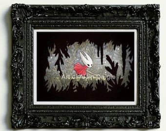 Hornet Silksong Konsttryck: Hollow Knight Sinners Road Bilewater akvarellmålning, Spelrumsdekor