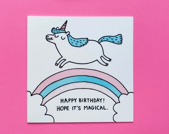 Happy Birthday Unicorn greetings card