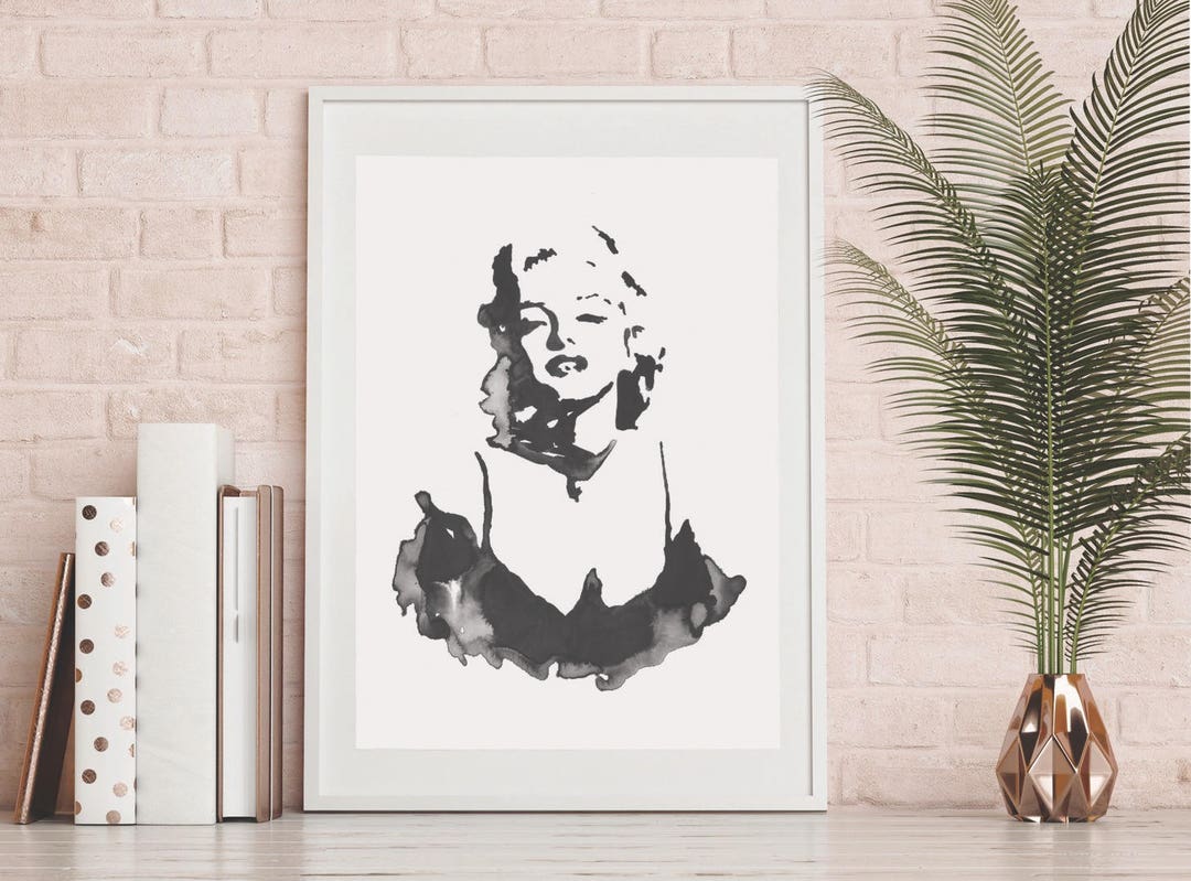 Marilyn Monroe Black and White Pop Art Portrait Print - Etsy