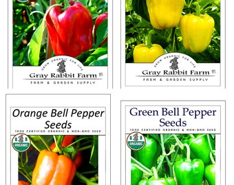 Oganic Sweet Peppe Seeds Vaiety Pack - 6 Individual Packs