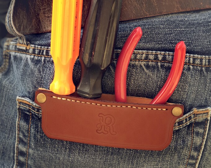 Leather Pocket Protector Personalized Leather Gift Etsy