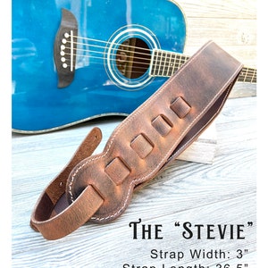 Guitar Strap / Vintage-Look Leather / Solid Leather Guitar Strap
