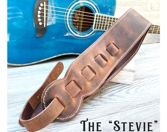 Guitar Strap / Vintage-Look Leather / Solid Leather Guitar Strap