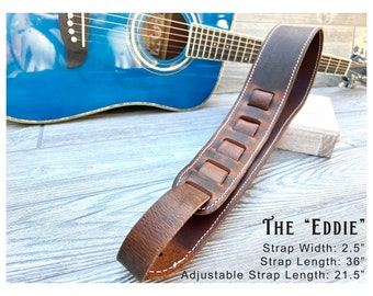 Guitar Strap / Vintage-Look Leather / Solid Leather Guitar Strap