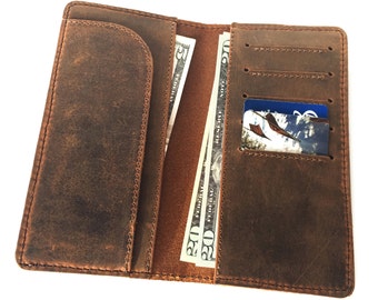 Leather Biker Wallet / Leather Roper Wallet / Leather Trucker Wallet  / Heavy Duty Wallet / Checkbook Cover