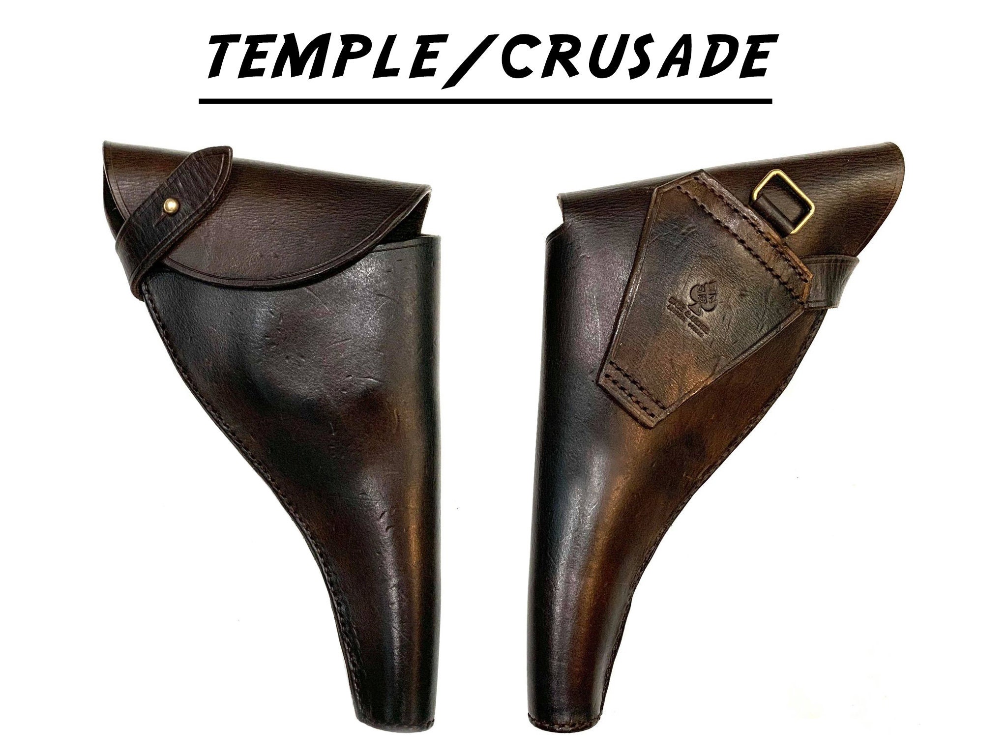 Etui inspire d Indiana Jones etui Premiere Guerre mondiale Temple maudit Derniere croisade etui en cuir etui Webley britannique